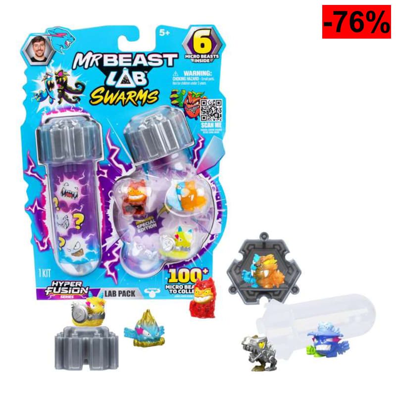 (Reaco - Como nuevo) MrBeast Lab Swarms Serie Hyper Fusion, colecciona +100 enjambres, el Pack de Laboratorio Incluye 6 microbestias - oferta Amazon