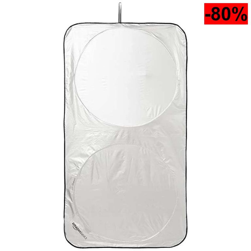 Amazon Basics - Parasol para parabrisas de coche, extragrande, 29.2 x 3.3 x 29.2 cm. - oferta Amazon