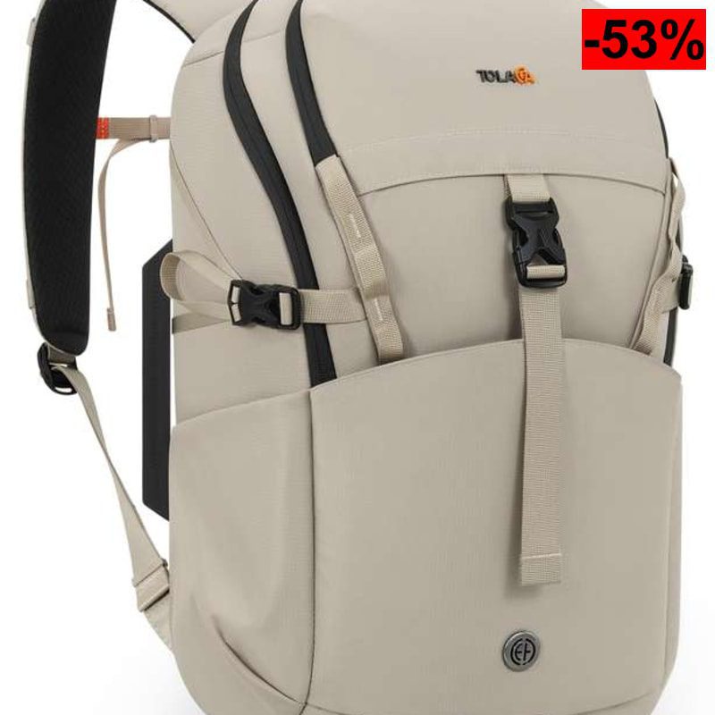 Mochila TOLACCEA de Viaje Cabina 30L por 28€ - Repelente al Agua, Antirrobo, Cremalleras YKK... (VARIOS COLORES) - oferta Amazon