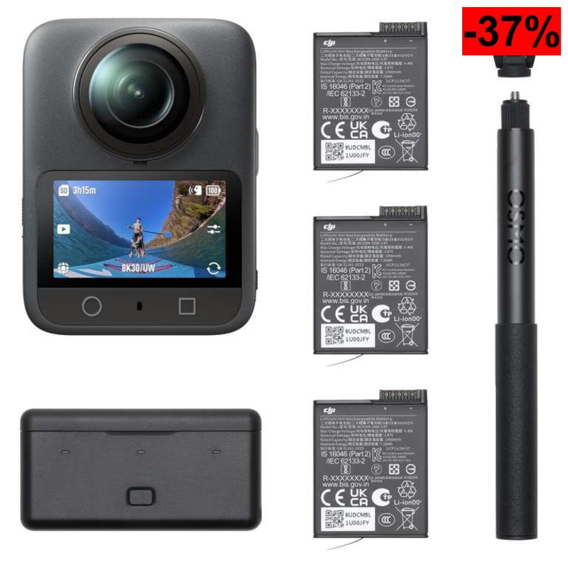Pack Aventura DJI Osmo 360 (Cámara de Acción 360° 8K Nativo + 3 Baterías) - oferta Amazon