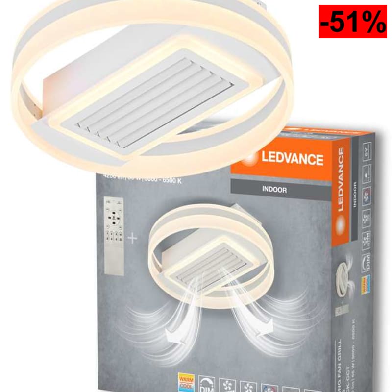 LEDVANCE Plafón/ventilador en forma de anillo; 55W - oferta Amazon
