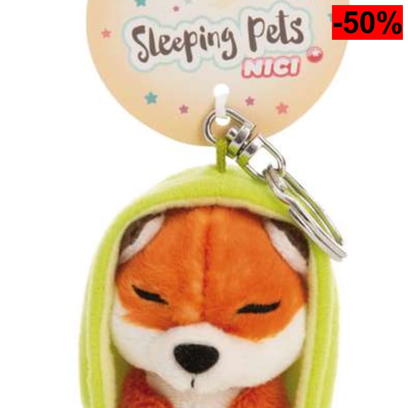 Llavero Sleeping Pets Zorro de 8 cm en cestita - oferta Amazon