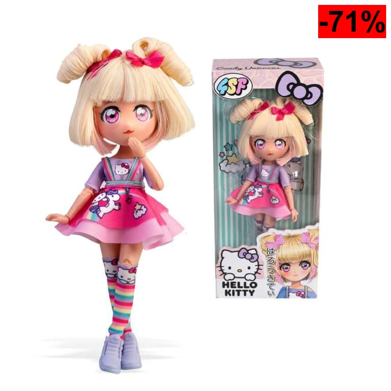 (Reaco - Como nuevo) Hello Kitty Manga Doll Candy Unicorn, Muñeca Fashion Japonesa con Looks a la Moda Manga - oferta Amazon