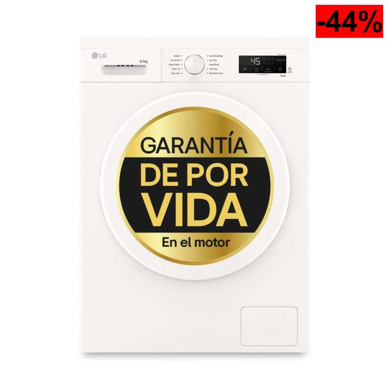 LG W4X1085NWH - Lavadora Secadora Inverter Direct Drive 8/5kg, 1400 rpm, 6 Motion, Vapor Steam, Wi-Fi ThinQ - oferta Amazon