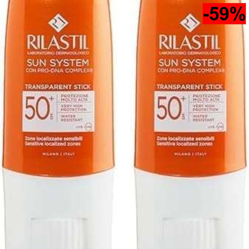 Rilastil Stick Fotoprotector Transparente SPF 50+ | Resistente al Agua | Sin Perfume | Pack de 2 - oferta Amazon