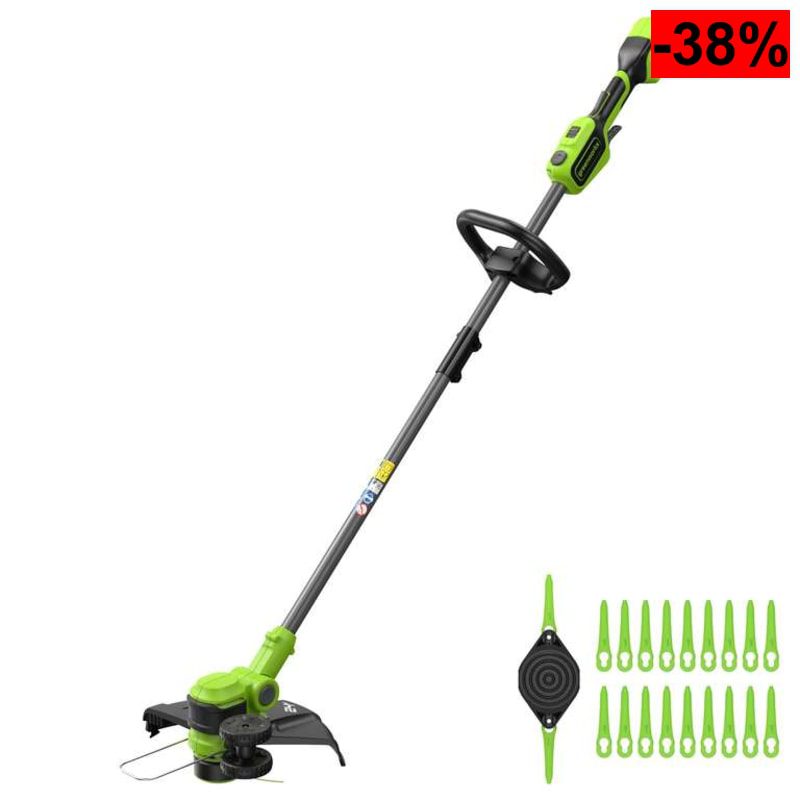 Greenworks 24V desbrozadora bateria, Anchura de Corte 33 cm, Cabezal Motor Giratorio e inclinable - oferta Amazon