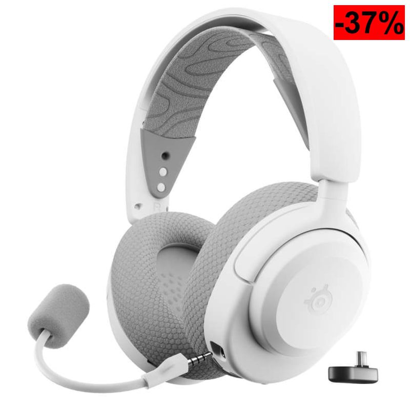 Cascos SteelSeries Arctis Nova 3P Wireless (Blanco, 40h Batería, 2.4GHz/BT) para PS5, PC y Switch - oferta Amazon
