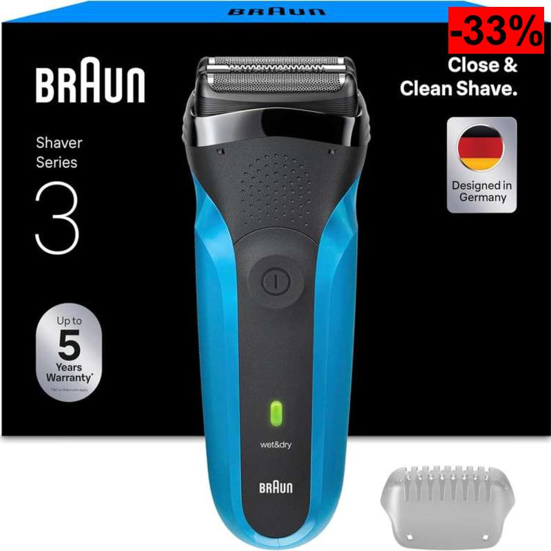 Braun Series 3 Afeitadora Eléctrica Hombre, 310S Resistente al Agua, Recargable - oferta Amazon
