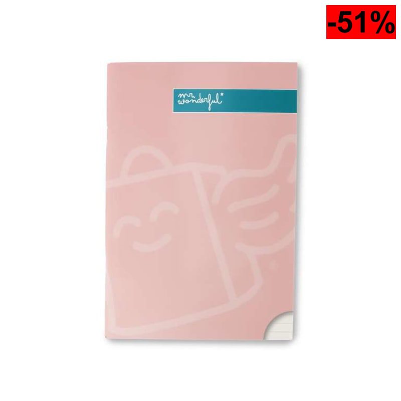 Mr. Wonderful - Libreta A5 Rosa - Hojas Rayas Pautada - 48 páginas - Encuadrenación grapada - oferta Amazon