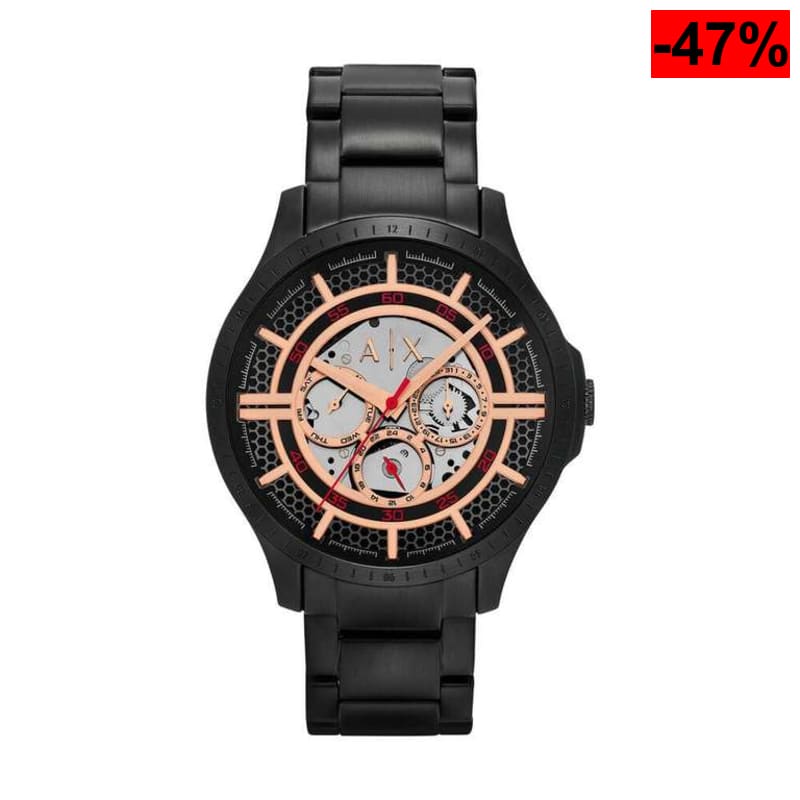 Armani Exchange Orologio da uomo, Movimento al quarzo multifunzione e cassa da 46 mm con cinturino in Acciaio inossidabile - oferta Amazon