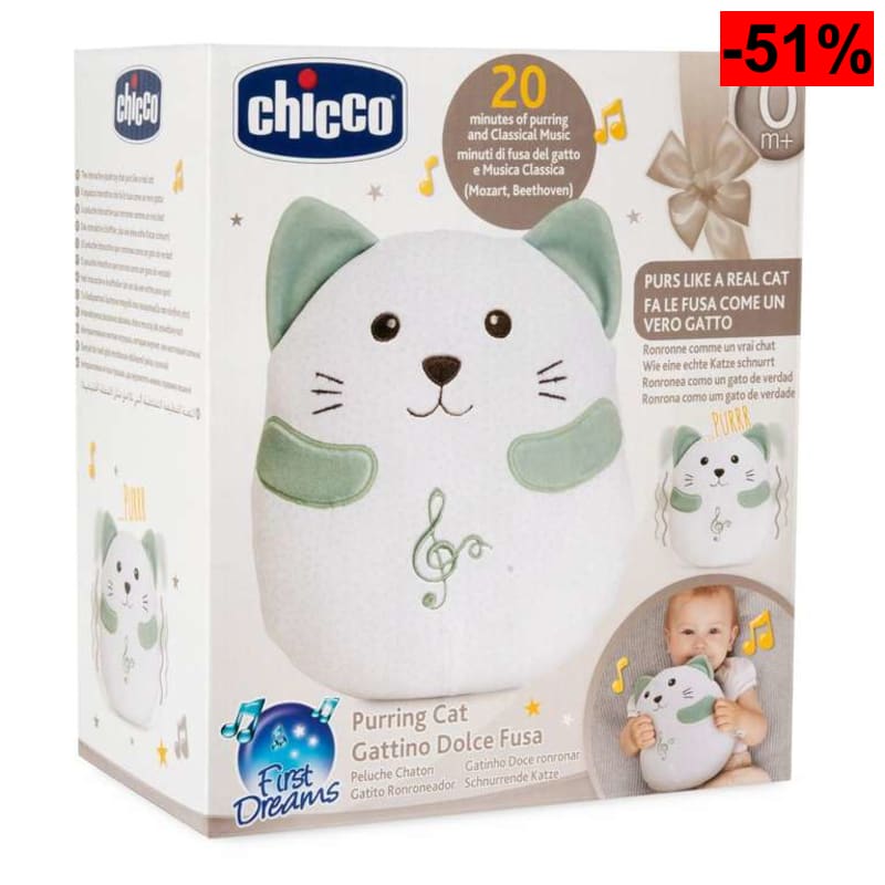 Peluche Electrónico Interactivo Chicco Gatito Ronroneador (Reacondicionado - Como Nuevo) - oferta Amazon