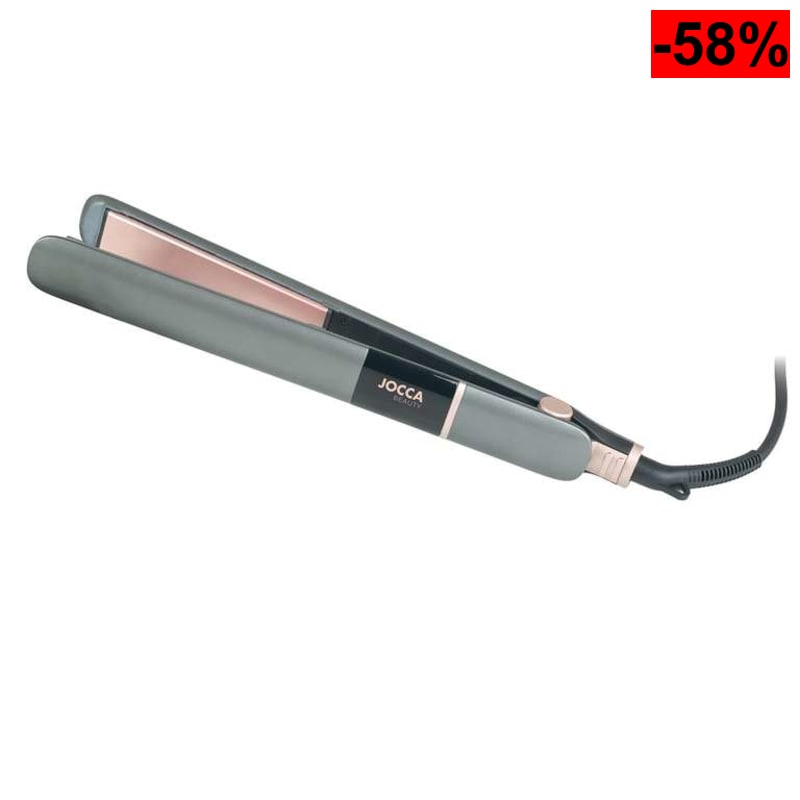 JOCCA - Plancha de Pelo con Funda Térmica, Calentamiento Rápido PTC, Placas Cerámicas Flotantes 25x120 mm, Temperatura hasta 230 °C - oferta Amazon