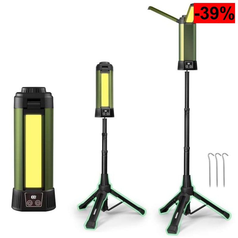 Foco de construcción recargable con soporte, 6000 mAh - oferta Amazon