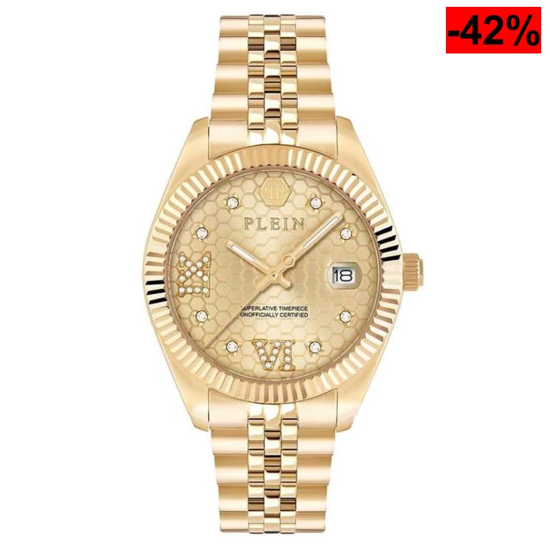 Philipp Plein Reloj analógico para Mujer, Cuarzo, Fecha, superlativo, Acero Inoxidable - oferta Amazon