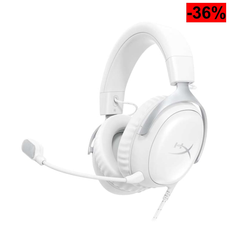 HyperX Cloud III - Auriculares de Juegos con Cable, PC, PS5, Xbox, Controladores 53 mm, DTS, Espuma viscoelástica - oferta Amazon