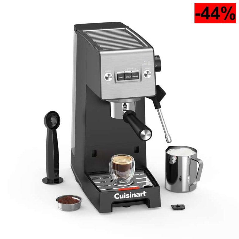 Máquina de Espresso Slim: Espresso, Americano, Cold Brew Vaporizador de leche CUISINART - oferta Amazon