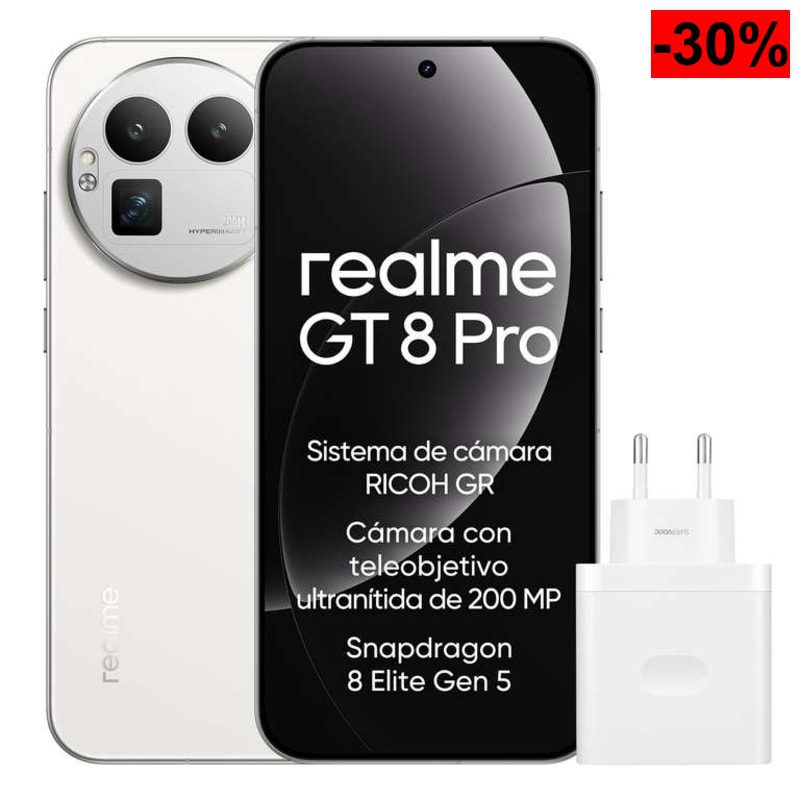 realme GT 8 Pro 12GB+256GB Blanco (Flagship con sistema RICOH GR, teleobjetivo 200MP, Snapdragon 8 Elite Gen 5 y batería Titan 7000 mAh) - oferta Amazon