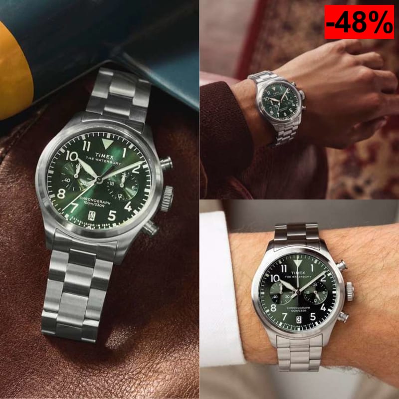 Reloj TIMEX Ace Waterbury Chronograph TW2Y19100UK | Caja 41mm | 10ATM/100m - oferta Amazon
