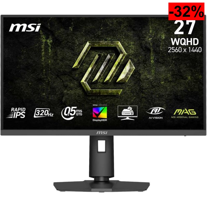 MSI MAG 274QPF X32 | Monitor Gaming 320 Hz 27 pulgadas 2560x1440 WQHD - oferta Amazon