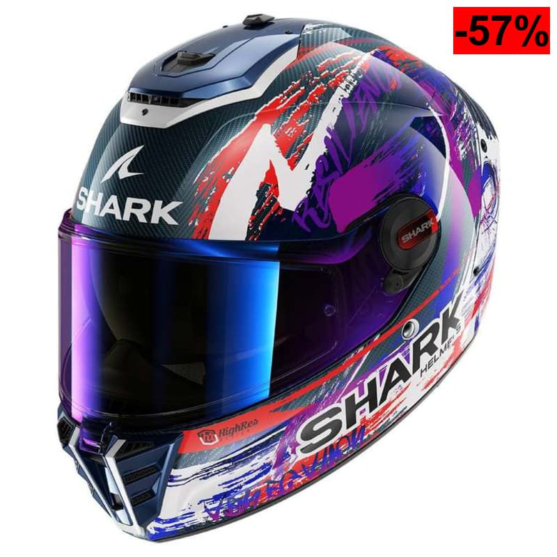 SHARK, Casco Moto Integral SPARTAN RS CARBON ZARCO SIGNATURE Carbon White Violet DWV - oferta Amazon