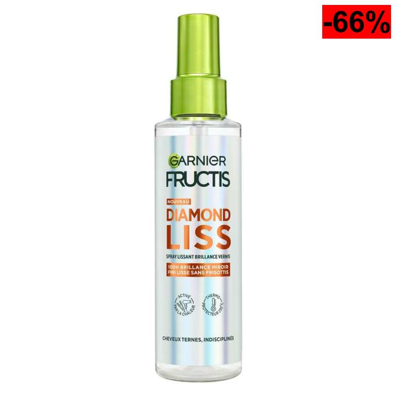 Garnier Fructis Diamond Spray alisador con brillo de diamante para un cabello liso y brillante, Queratina y aceite de argán, Antihumedad - oferta Amazon