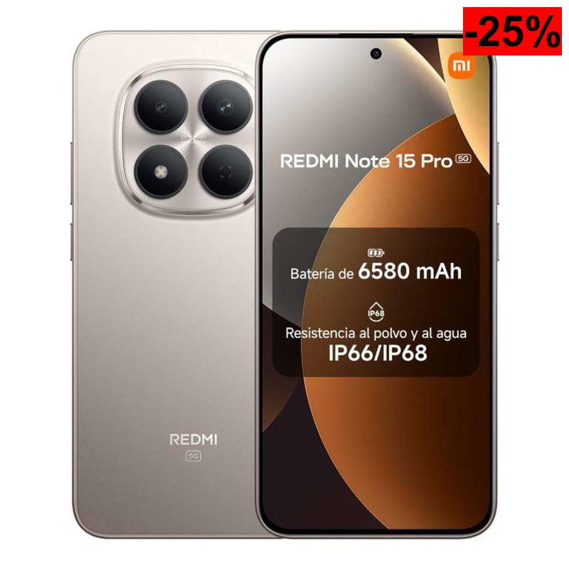XIAOMI REDMI Note 15 Pro 5G Smartphone 8+256GB Titanio Cámara de 200MP - oferta Amazon