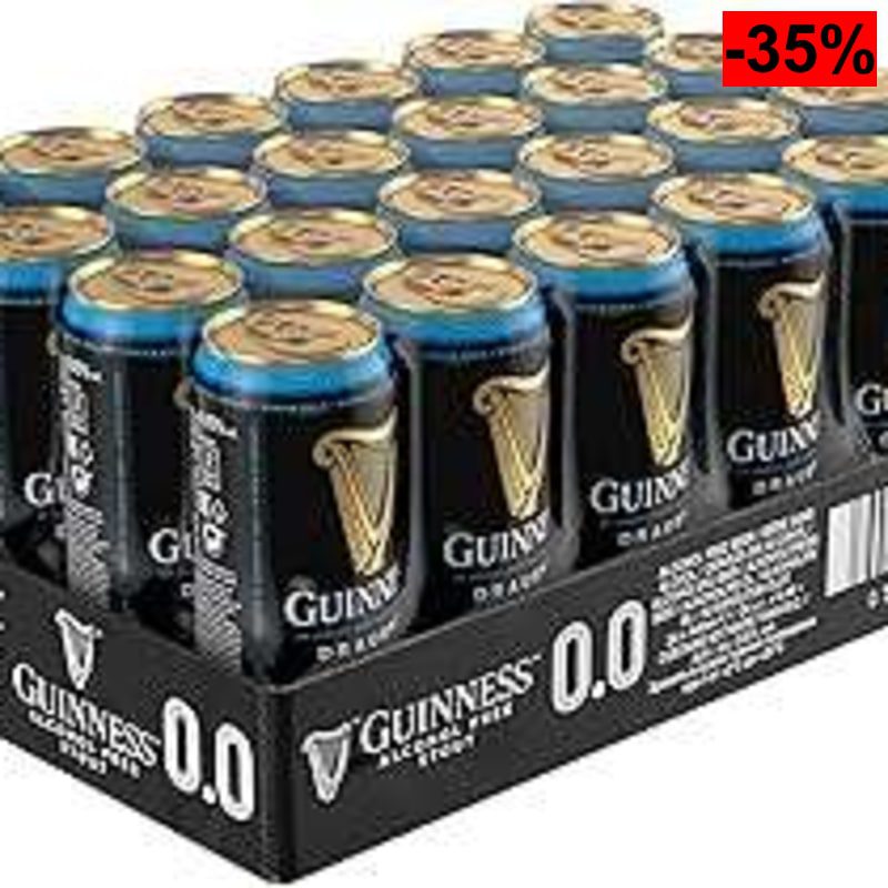 Guinness Draught 0.0 Cerveza Negra irlandesa, Pack Lata, 24 x 44 cl - oferta Amazon