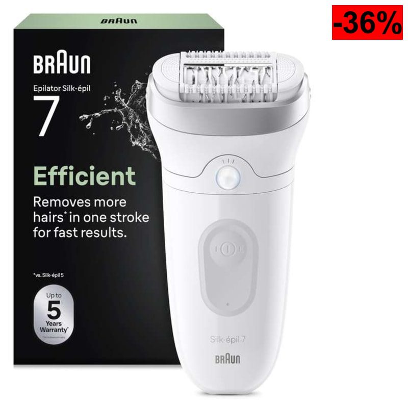 Braun Depiladora Eléctrica Mujer Silk·épil 7 Depiladora Corporal con Cabezal Ancho Uso en Seco Y Mojado - oferta Amazon