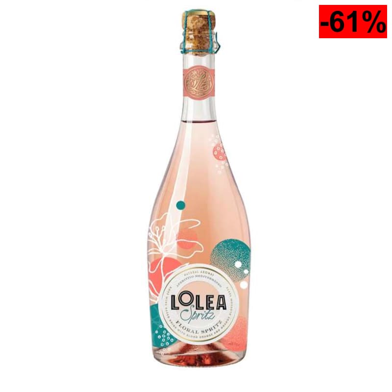 Lolea - Floral Spritz, Vino Espumoso Rosado que equilibra sabores cítricos con un toque floral - Botella 750 ml - Solo Azúcares Naturales - oferta Amazon