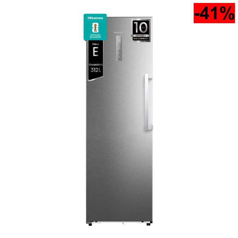 Hisense FT3K310SAIE1 - Congelador Una Puerta Total No Frost Kitchen Fit, 312L, 186cm, Ventilación Inferior, Apertura de Puerta 90º, Metal.. - oferta Amazon