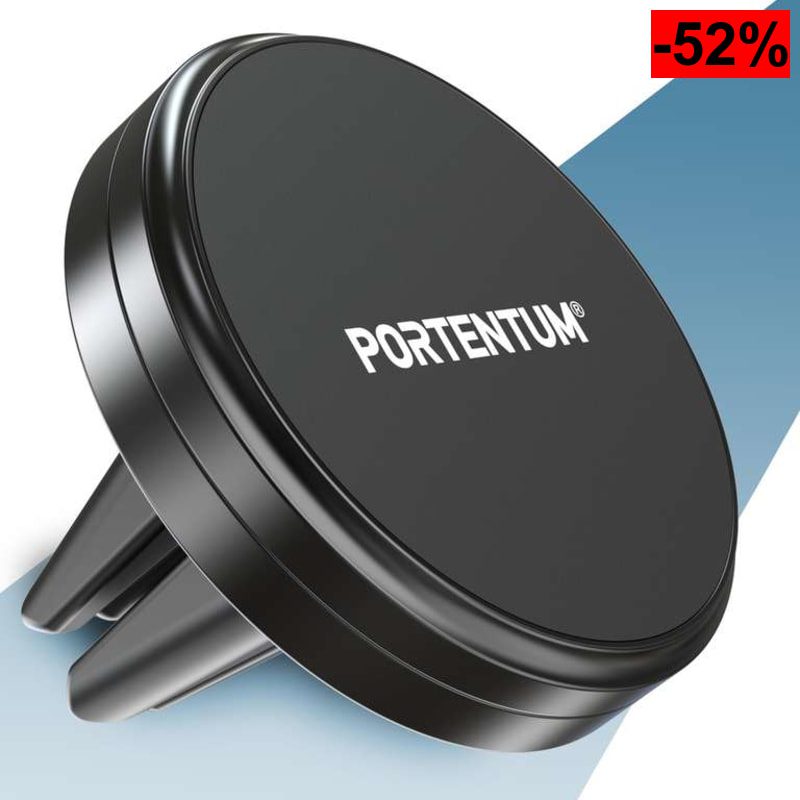 PORTENTUM Soporte movil Coche 6 imanes ultrapotentes - oferta Amazon