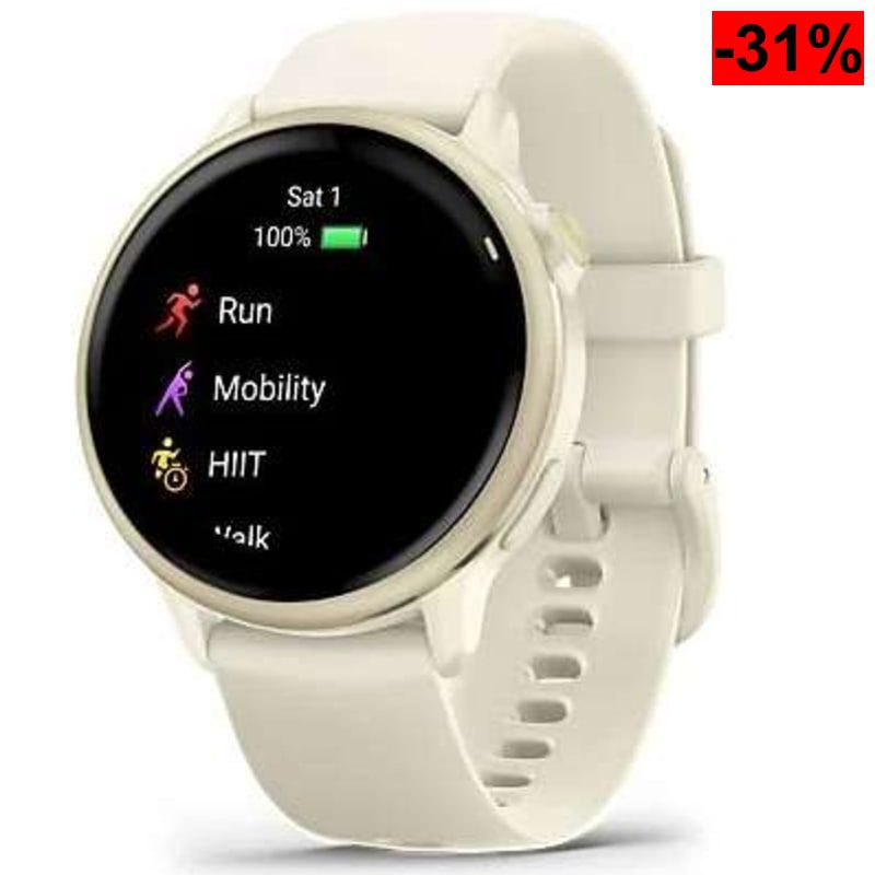 Smartwatch Garmin vívoactive 6 (Pantalla 1.2" AMOLED, Autonomía 11 Días, 8GB, Correa 20mm, Blanco) - oferta Amazon