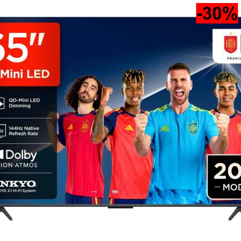 TCL 65T8D TV 65" QD-Mini LED 4K Smart TV Google TV, 144Hz Game Accelerator 288Hz FHD FreeSync Premium, Dolby Vision/Atmos, HDR10+, Onkyo 2.1 - oferta Amazon