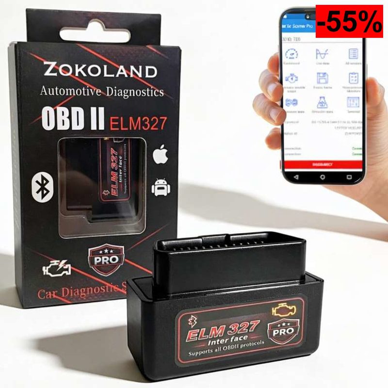 ELM327 OBD2 Bluetooth para Android e iPhone, Diagnóstico Coche Multimarca, Escáner OBD2 para Leer y Borrar Fallos Motor - oferta Amazon