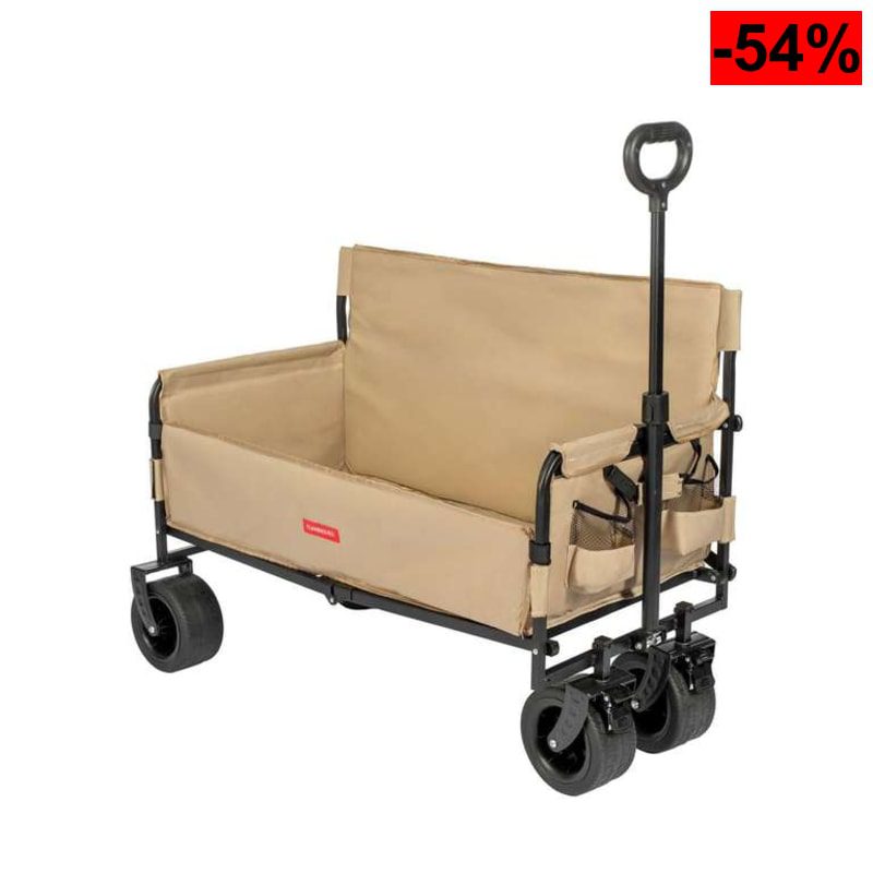 Flamingueo Carro Playa Plegable con Ruedas Giro 360º y Bolsa para Protección - Poliéster y Acero - 57x99x73cm (Vendedor externo) - oferta Amazon
