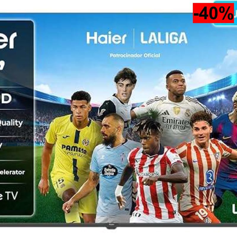Haier K85 4K UHD 55" H55K85GUX, Smart TV con Google TV, Chromecast, HDR10, MEMC, AI Bluetooth 5.1, 120Hz, USB 2.0 x 2, DBX TV, HDMI 2.1 x 4 - oferta Amazon