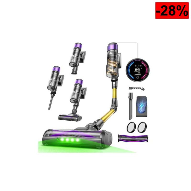 Aspiradora sin cable 55KPa con brazo flexible, cepillo antienredos y hasta 55 min de autonomía - oferta Amazon