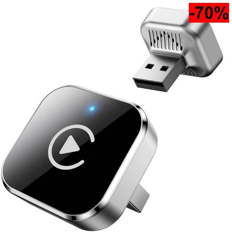 Adaptador CarPlay Inalámbrico - Mini Convertidor USB-A/USB-C Plug & Play, de Cable a Inalámbrico, WiFi 2.4GHz/5GHz, Conexión Automática - oferta Amazon