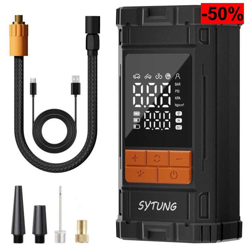 Compresor Aire Portatil inalámbrico 150PSI para neumáticos recargable - oferta Amazon
