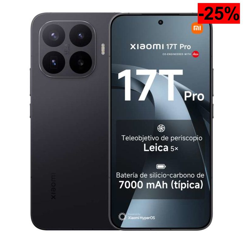 XIAOMI 17T Pro,12+512GB, 6,83" 144 Hz, 7000 mAh batería de silicio-carbono, Leica 5x Teleobjetivo, 100W HyperCharge,Garantía extendida 1 año - oferta Amazon