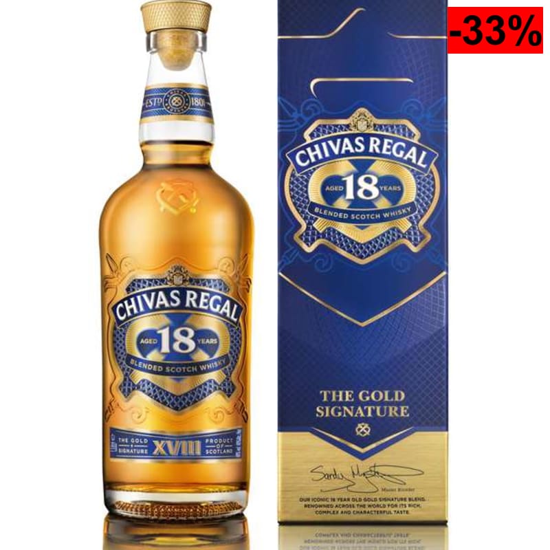 Chivas Regal 18 años Whisky Escocés de Mezcla Premium, 700 ml - oferta Amazon