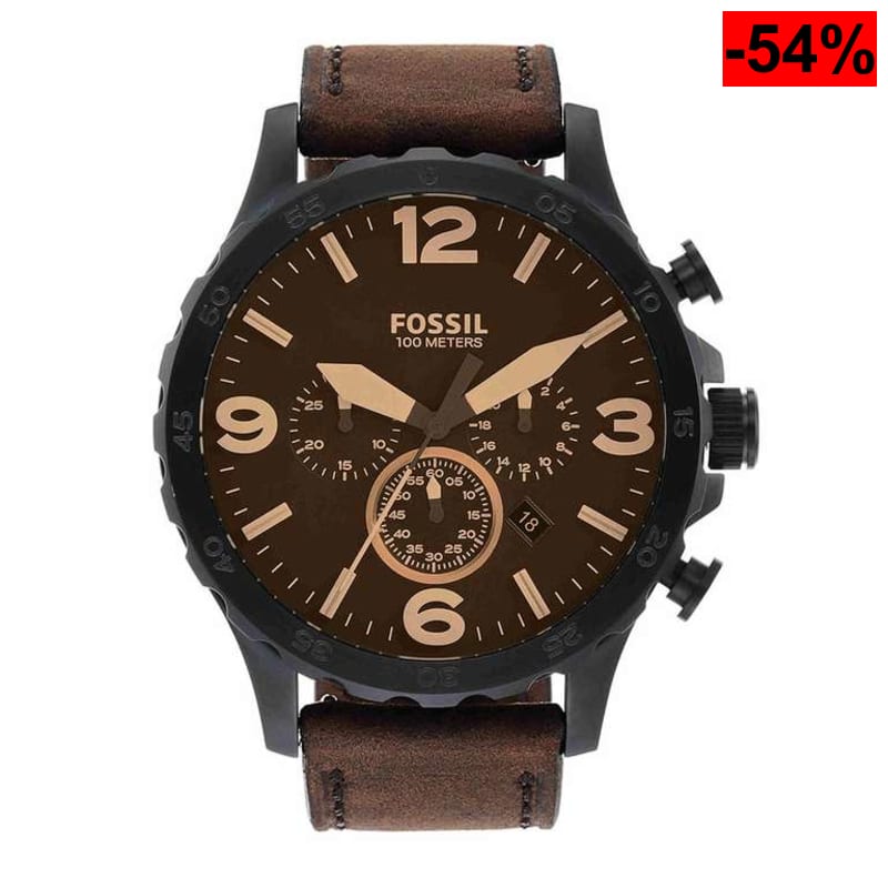 Fossil Reloj de Piel con Hebilla marrón para Hombre - oferta Amazon