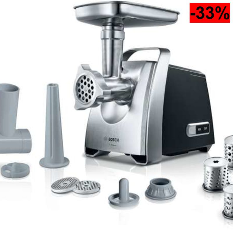 Bosch - Picadora de carne ProPower, 2200 W, Capacidad de 4,3 kg,Negro + Set Completo Accesorios[Reaco -Como Nuevo; Embalaje Original Dañado] - oferta Amazon