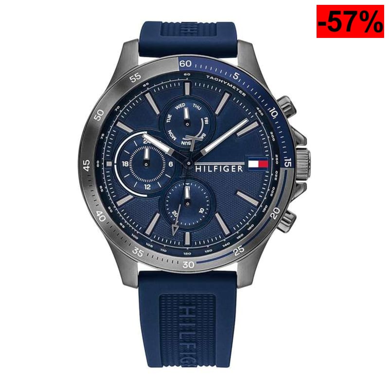 Tommy Hilfiger Reloj Analógico de Cuarzo Multifunción para Hombre con Correa de Silicona Azul Marina - 1791721 - oferta Amazon