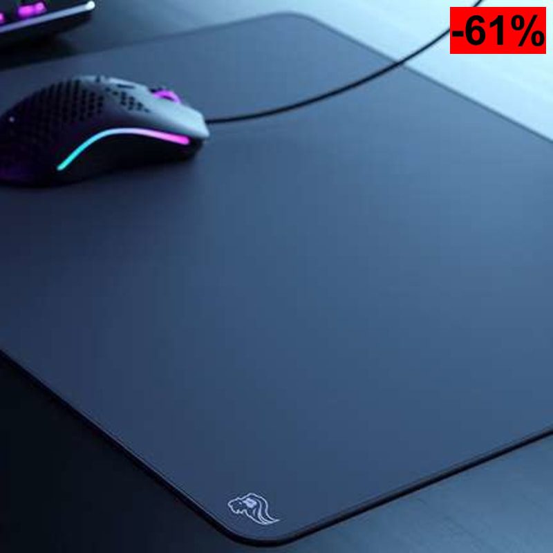 GLORIOUS Elements Ice Alfombrilla Revestida en Vidrio Templado (Negro) - oferta Amazon