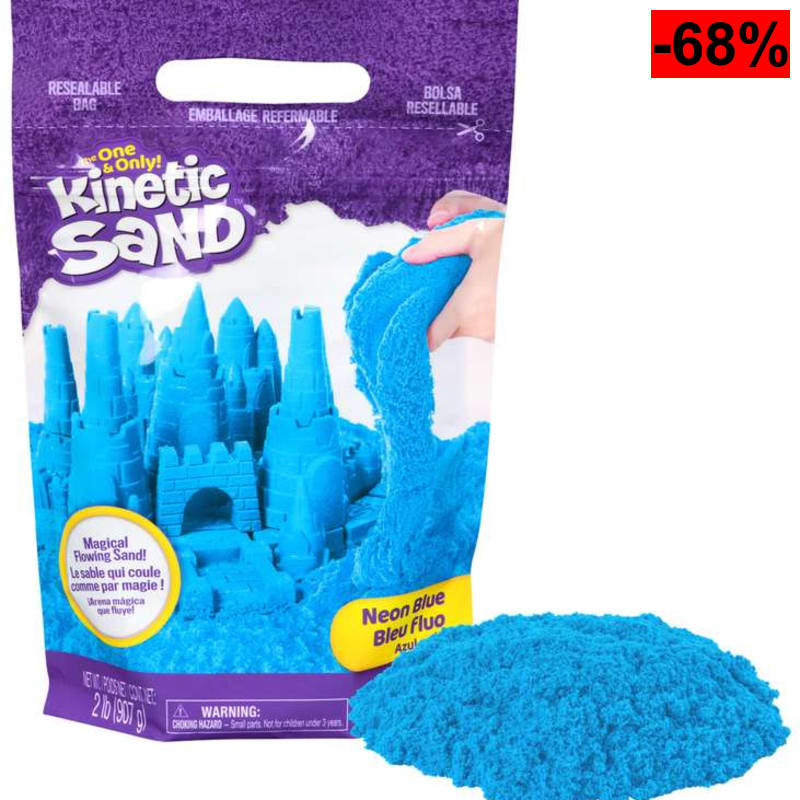 Bolsa de 907g de arena magica azul para moldear y crear. Arena kinetica que no se seca. Para niños a partir de 3 años - oferta Amazon