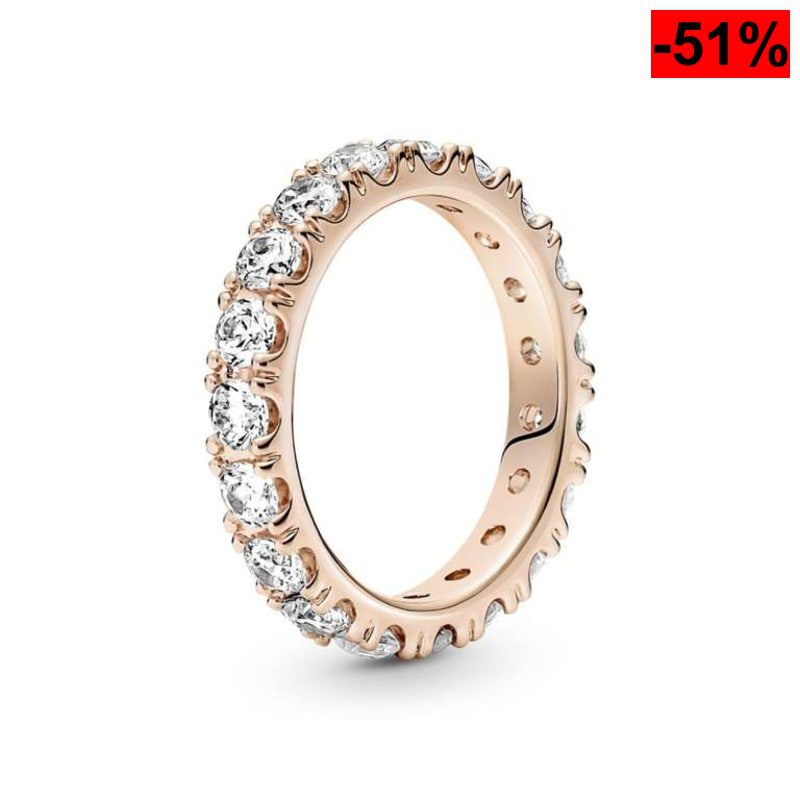 PANDORA Timeless Anillo de eternidad chapado en oro rosa con circonitas - oferta Amazon