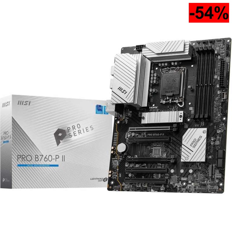 MSI PRO B760-P II – Placa Base ATX B760, LGA1700, DDR5, 2.5G LAN, 2× M.2 PCIe 4.0 [Reaco - Como Nueva; Embalaje Dañado] - oferta Amazon