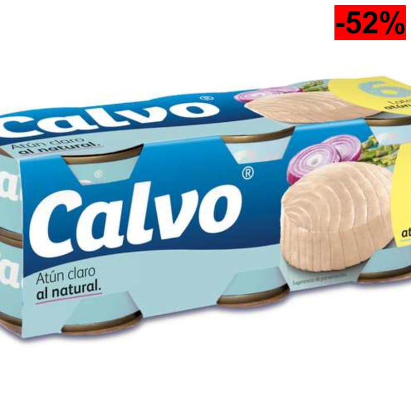 Calvo Atún claro al Natural Pack 6 unidades x 56gr - oferta Amazon