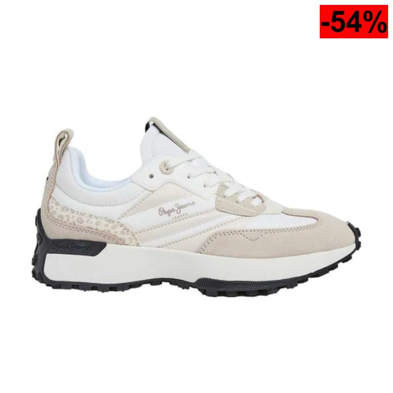 Pepe Jeans Zapatillas de Piel Lucky Print Blanco - oferta Amazon